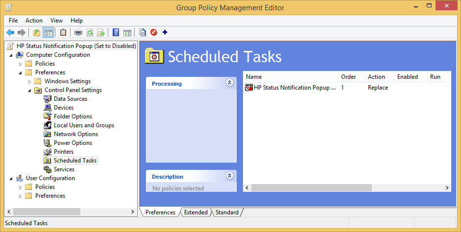 Create a new Group Policy Preference and Scheduled Tasks